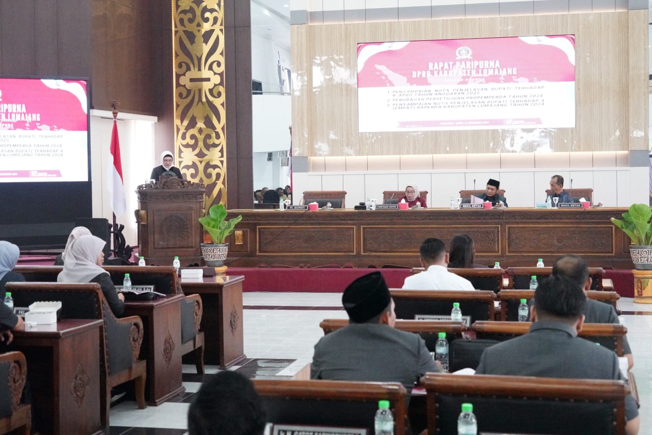 Inilah Raperda yang Diajukan Pj Bupati dalam Rapat Paripurna DPRD Kabupaten Lumajang