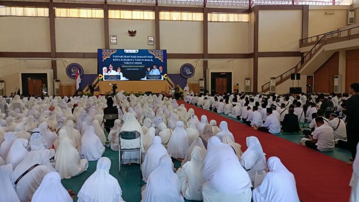 Polsek Gayungan Amankan Acara Tasyakuran Haji Kota Surabaya, Diikuti 1.500 Jemaah