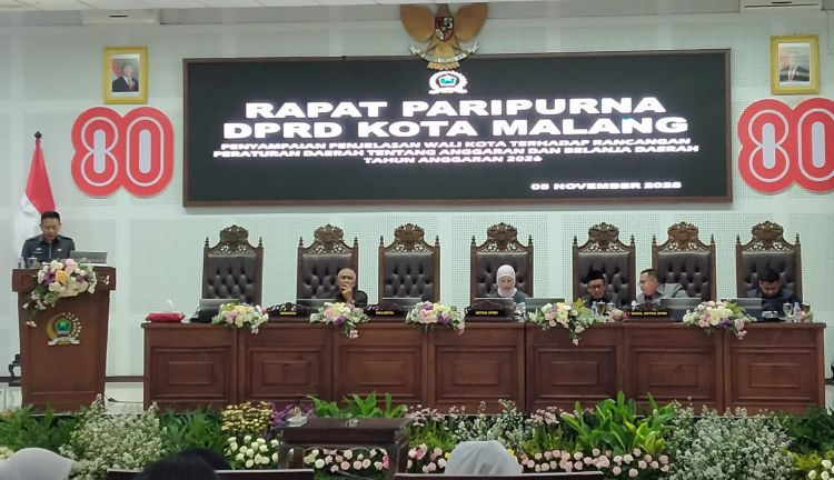 Wali Kota Malang Sampaikan Ranperda APBD 2026 dalam Rapat Paripurna DPRD