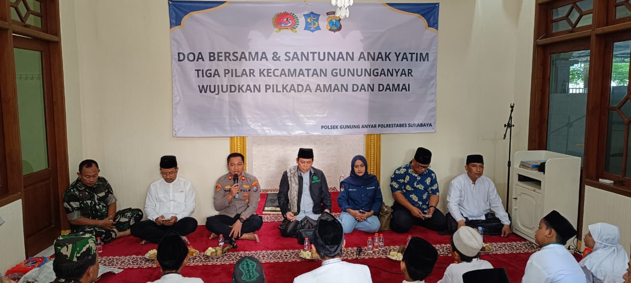 Polsek Gununganyar Gelar Doa Bersama dan Santuni Anak Yatim, Jalin Silaturahmi Demi Pemilu Damai