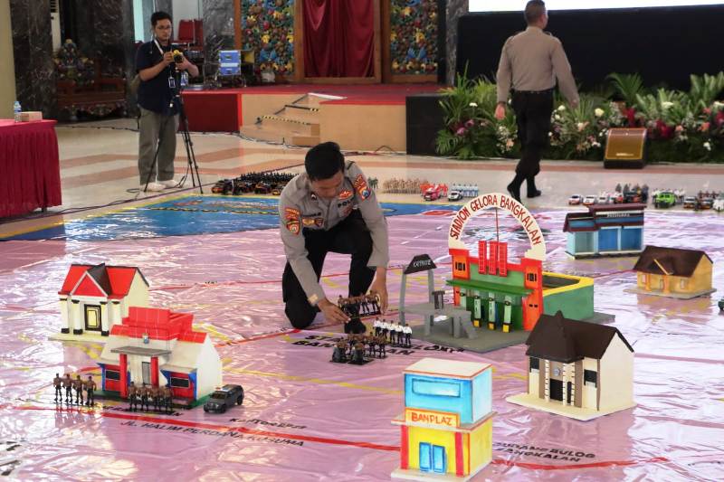 Polres Bangkalan Gelar Simulasi Tactical Floor Games Jelang Pilkada Serentak