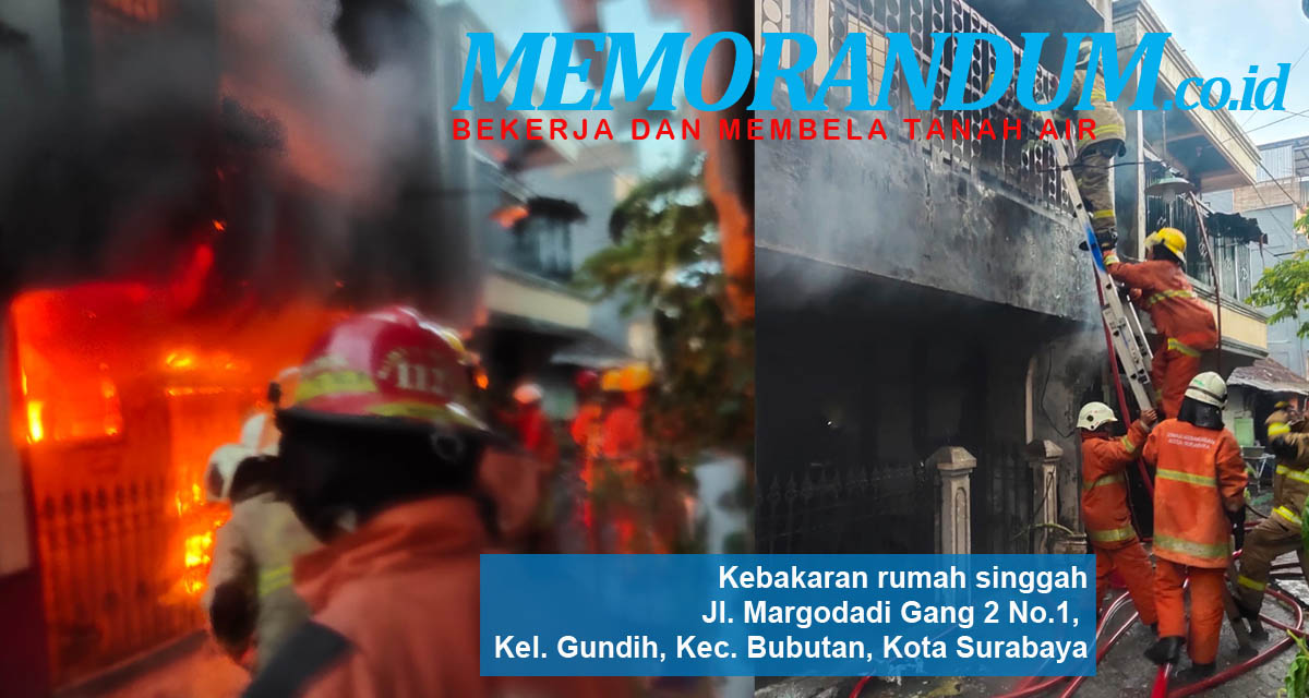 Kebakaran Rumah Singgah di Surabaya, Satu Orang Terpapar Panas