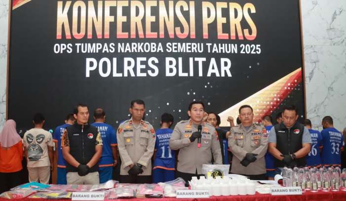 Polres Blitar Tangkap 13 Tersangka Operasi Tumpas Narkoba