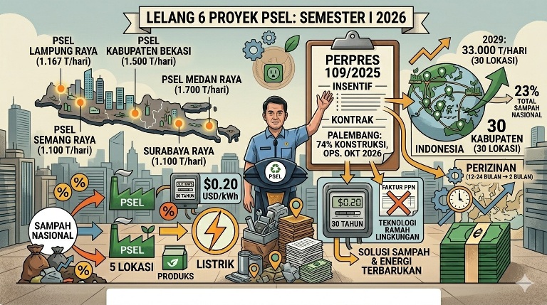Pemerintah Segera Lelang 6 PSEL dari Medan hingga Bekasi Semester I 2026