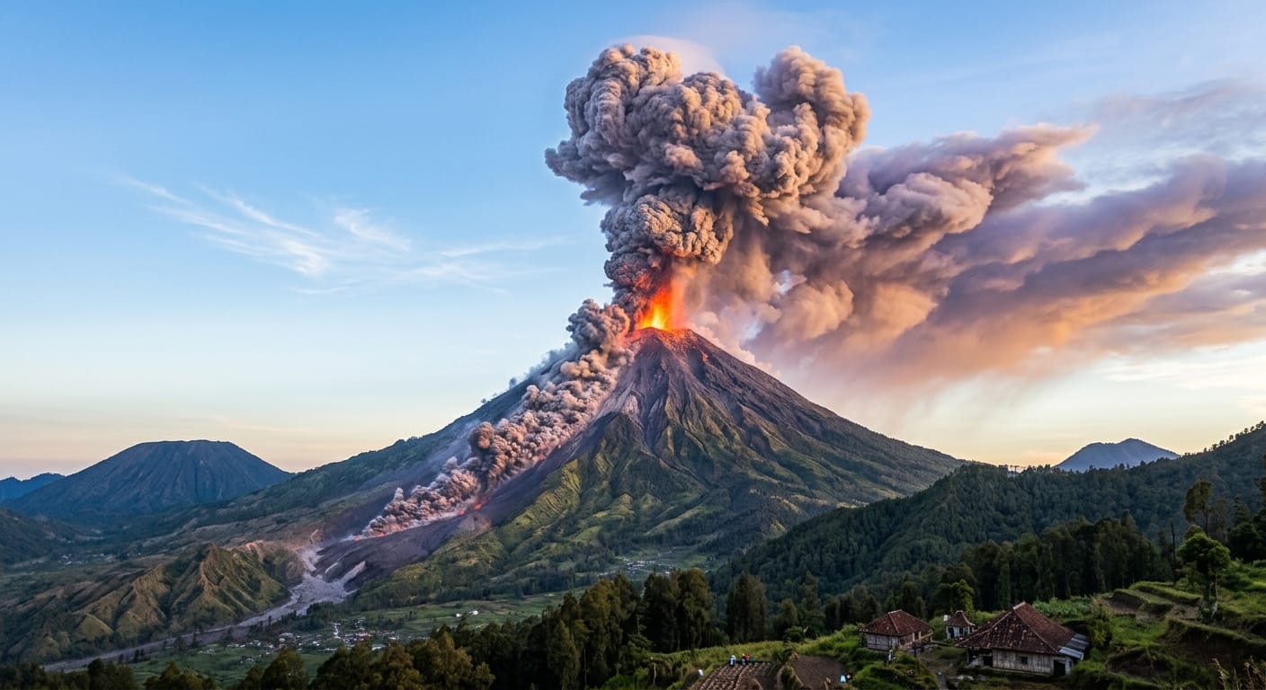 Semeru Erupsi, Kolom Abu Membubung 1.000 Meter ke Arah Timur