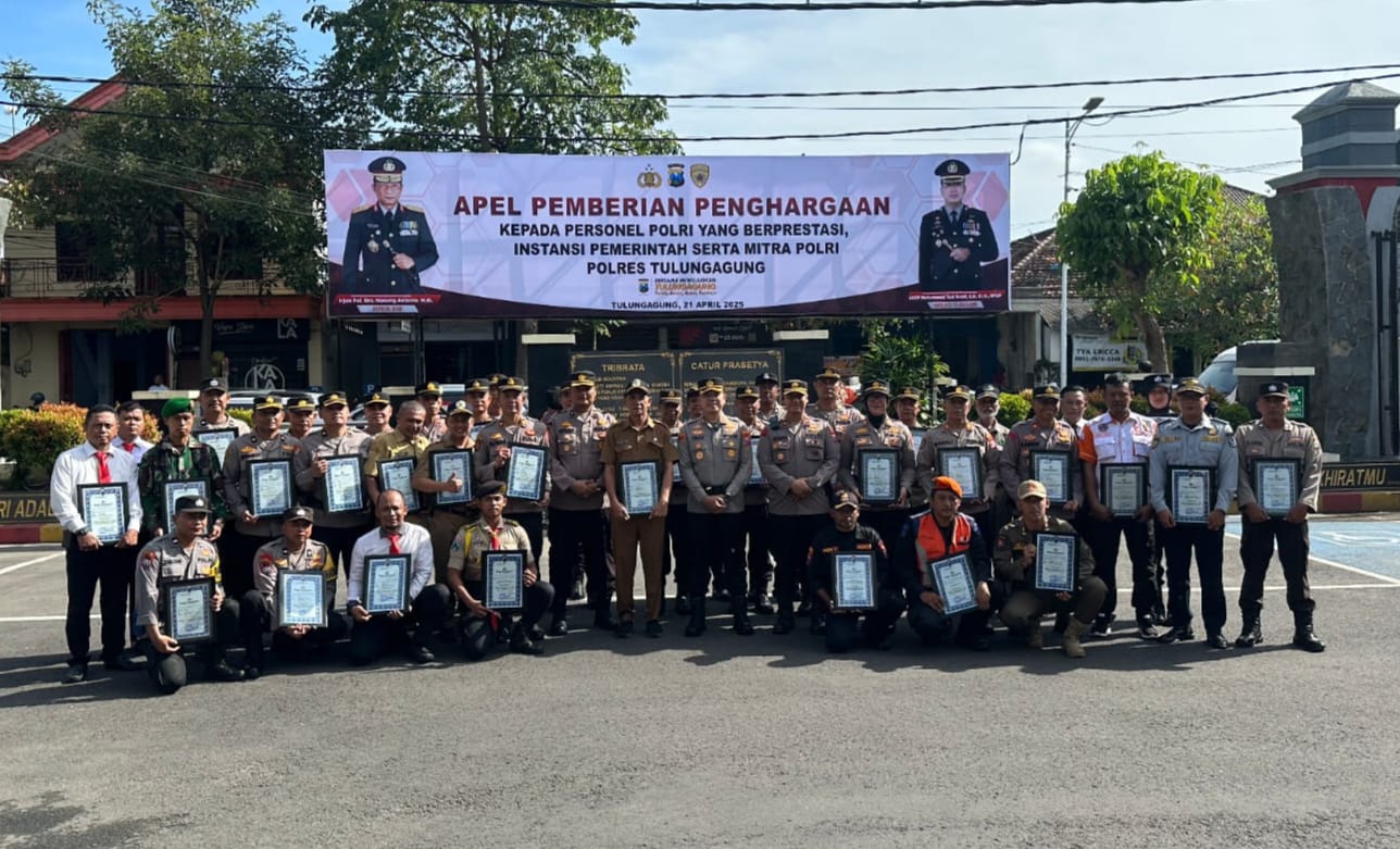 Polres Tulungagung Bagikan Reward untuk Personel dan Mitra yang Berperan Sukseskan Operasi Ketupat 2025
