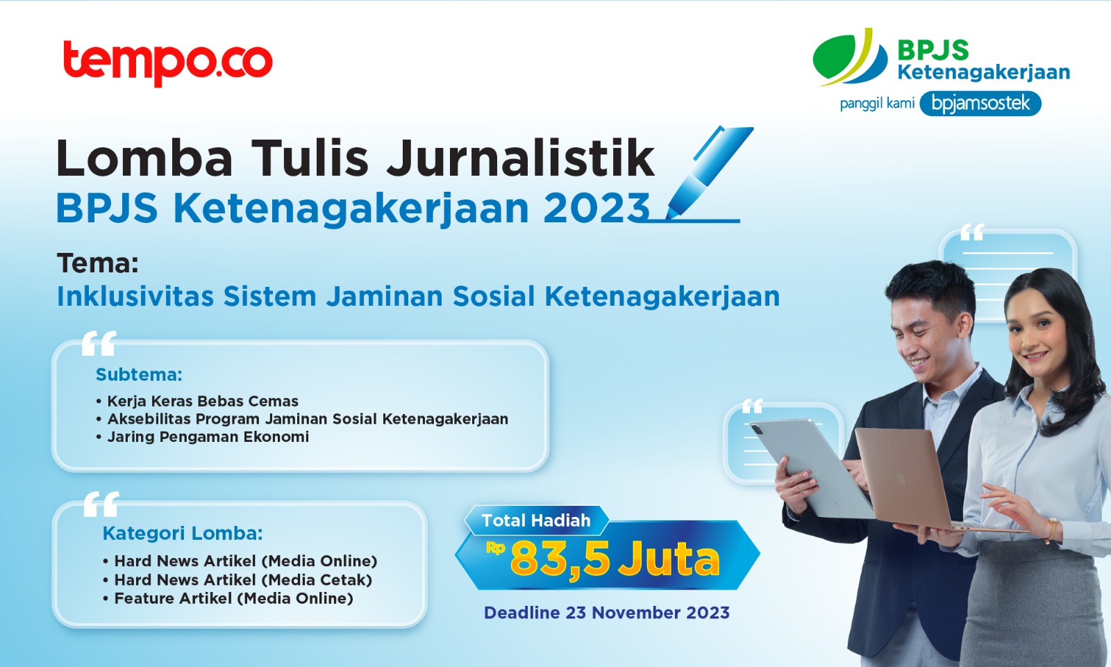 Semarakkan HUT Ke-46, BPJS Ketenagakerjaan Kembali Gelar Lomba Karya Tulis Jurnalistik Berhadiah Puluhan Juta