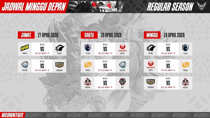 Jadwal MPL ID S17 Week 4 Hari Ini, Wajib Nonton