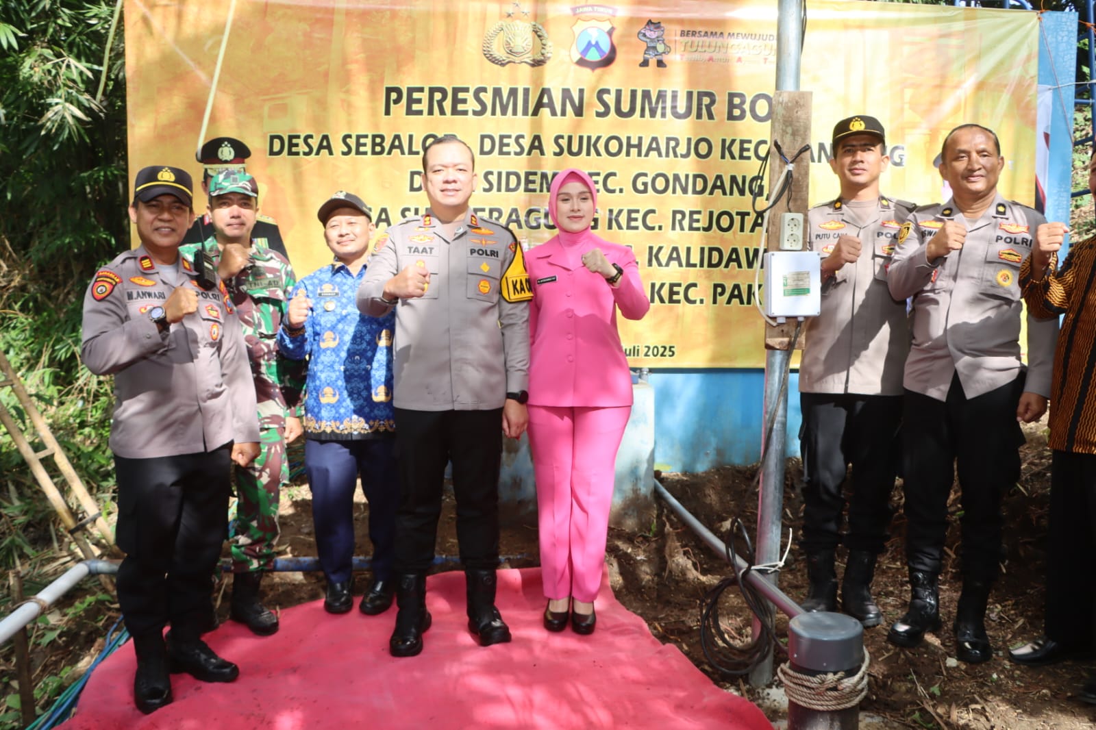 Kapolres Tulungagung Resmikan Bantuan 6 Sumur Bor