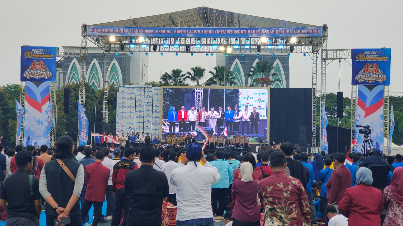  Kapolda Jatim Pimpin Konsolidasi 5.000 Mahasiswa dan Santri di Hari Sumpah Pemuda