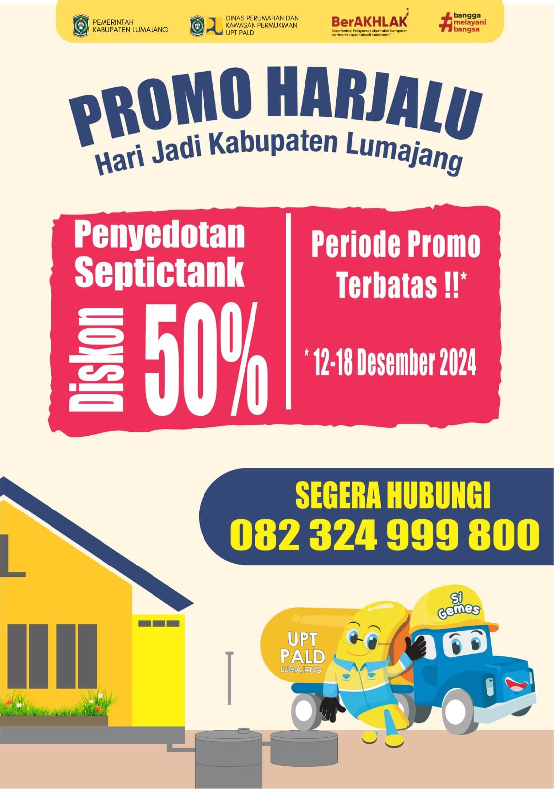 Peringati Harjalu, DPKP Lumajang Gelar Promo 50% Penyedotan Septic Tank