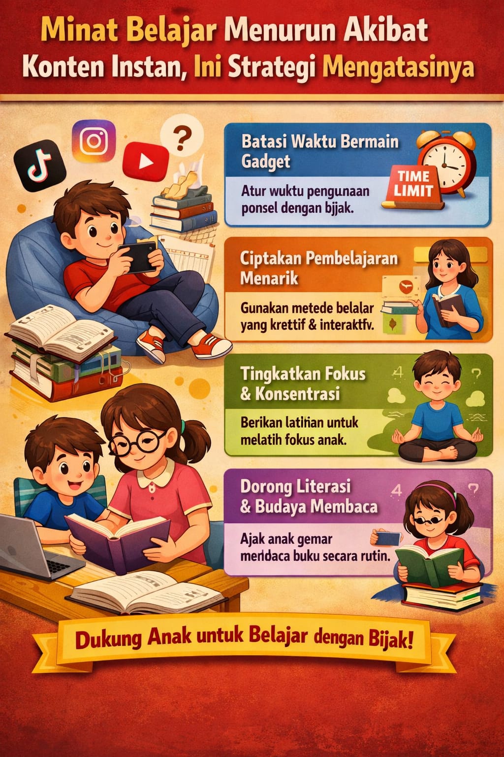 Minat Belajar Menurun Akibat Konten Instan, Ini Strategi Mengatasinya