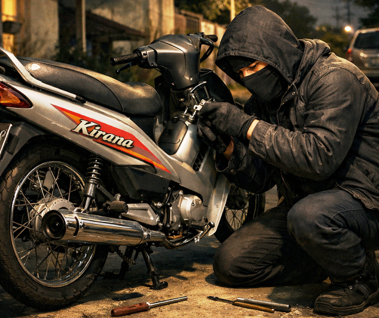 Bandit Motor Beraksi Dekat Polsek Gubeng, Honda Kirana Raib Digondol Maling