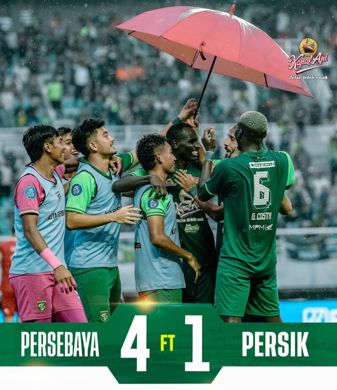 Persebaya Menang Telak 4-1 Atas Persik, Mantap di Puncak Klasemen Liga 1