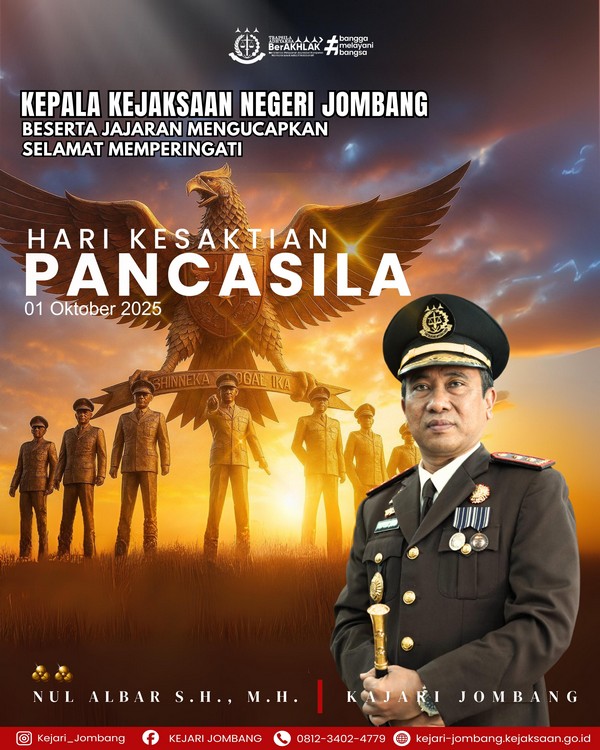 Kejari Jombang Mengucapkan Selamat Hari Kesaktian Pancasila