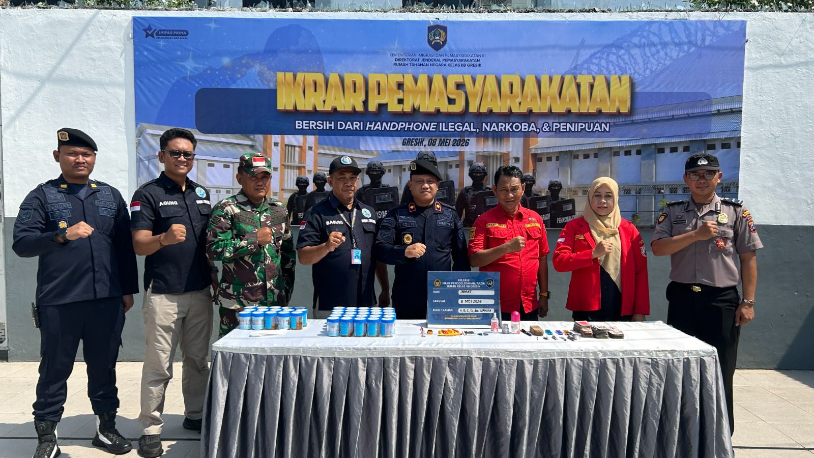 Rutan Gresik Gelar Razia Halinar di Kamar Hunian dan Tes Urine Petugas