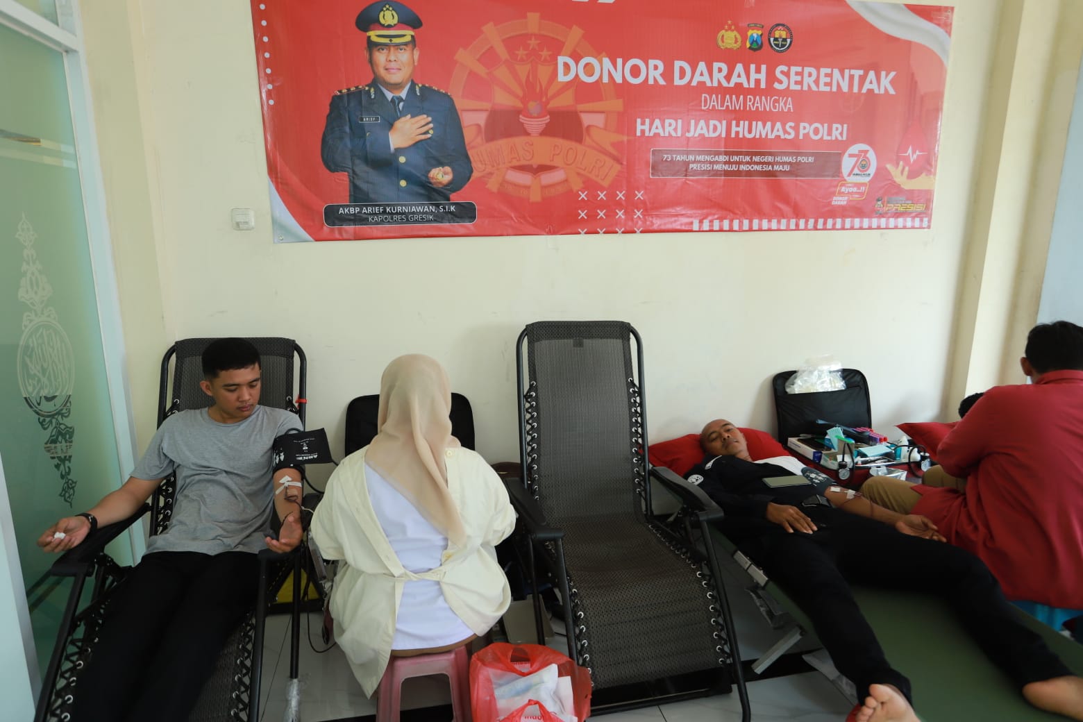 Polres Gresik Gelar Aksi Donor Darah Semarakkan HUT Ke-73 Humas Polri