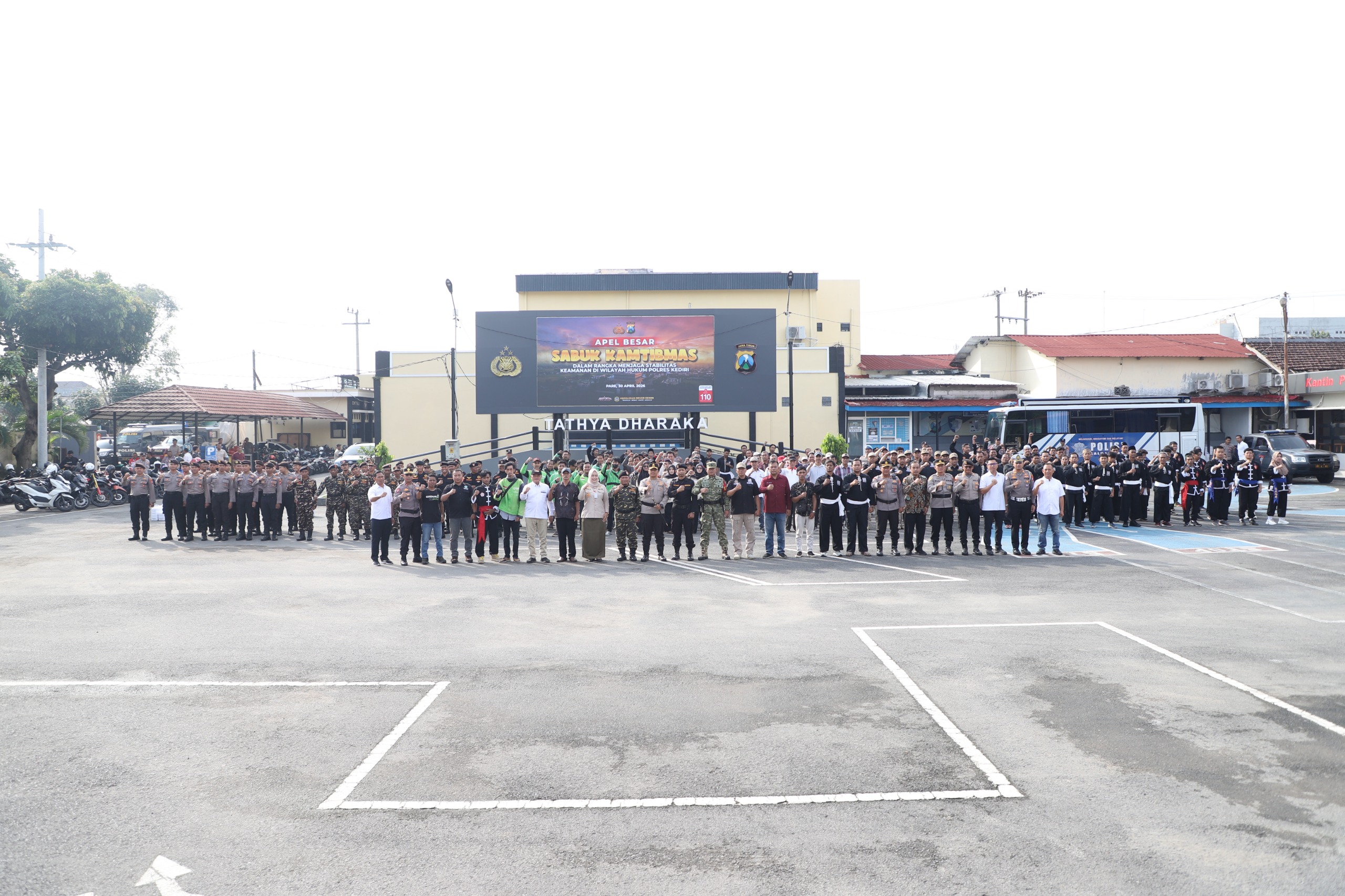 Perkuat Deteksi Dini, Apel Sabuk Kamtibmas Satukan Elemen Masyarakat Kediri