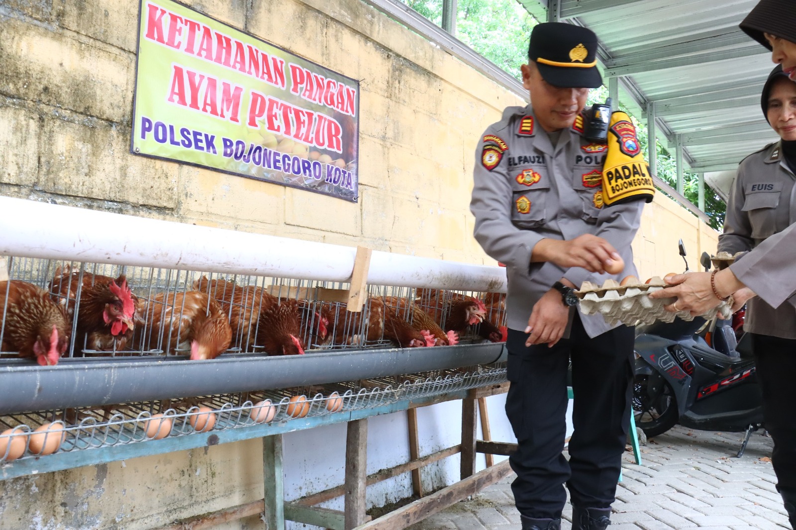 Polsek Bojonegoro Kota Dukung Ketahanan Pangan dengan Bagikan Telur Ayam kepada Warga