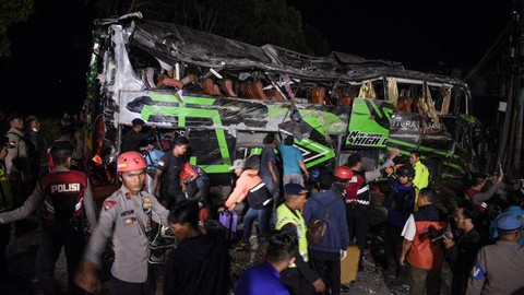 Detik-detik Kronologi Kecelakaan Bus Rombongan Pelajar SMK Lingga Kencana Depok di Tanjakan Emen