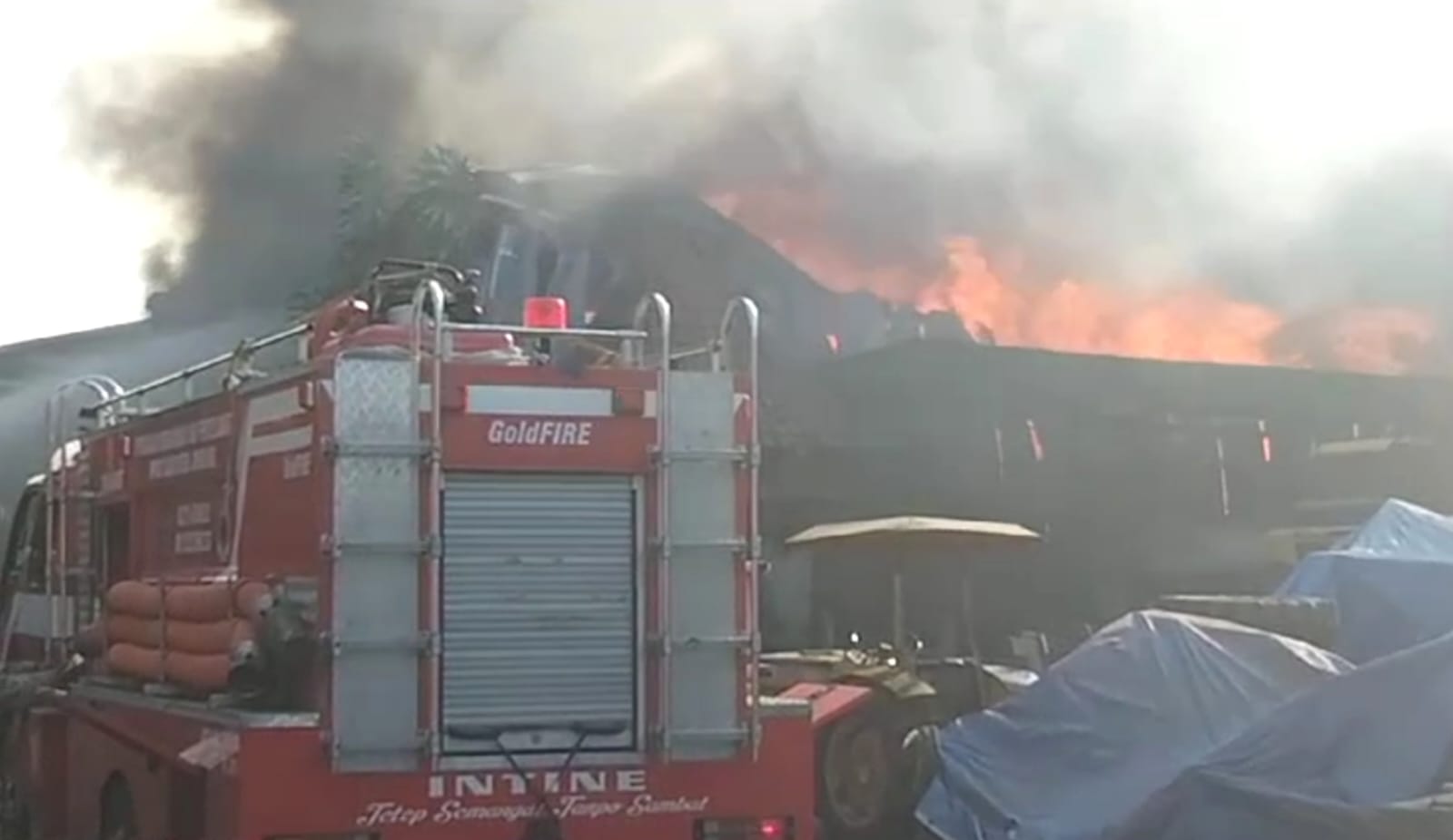 Pabrik Pengolahan Kayu di Jombang Terbakar 