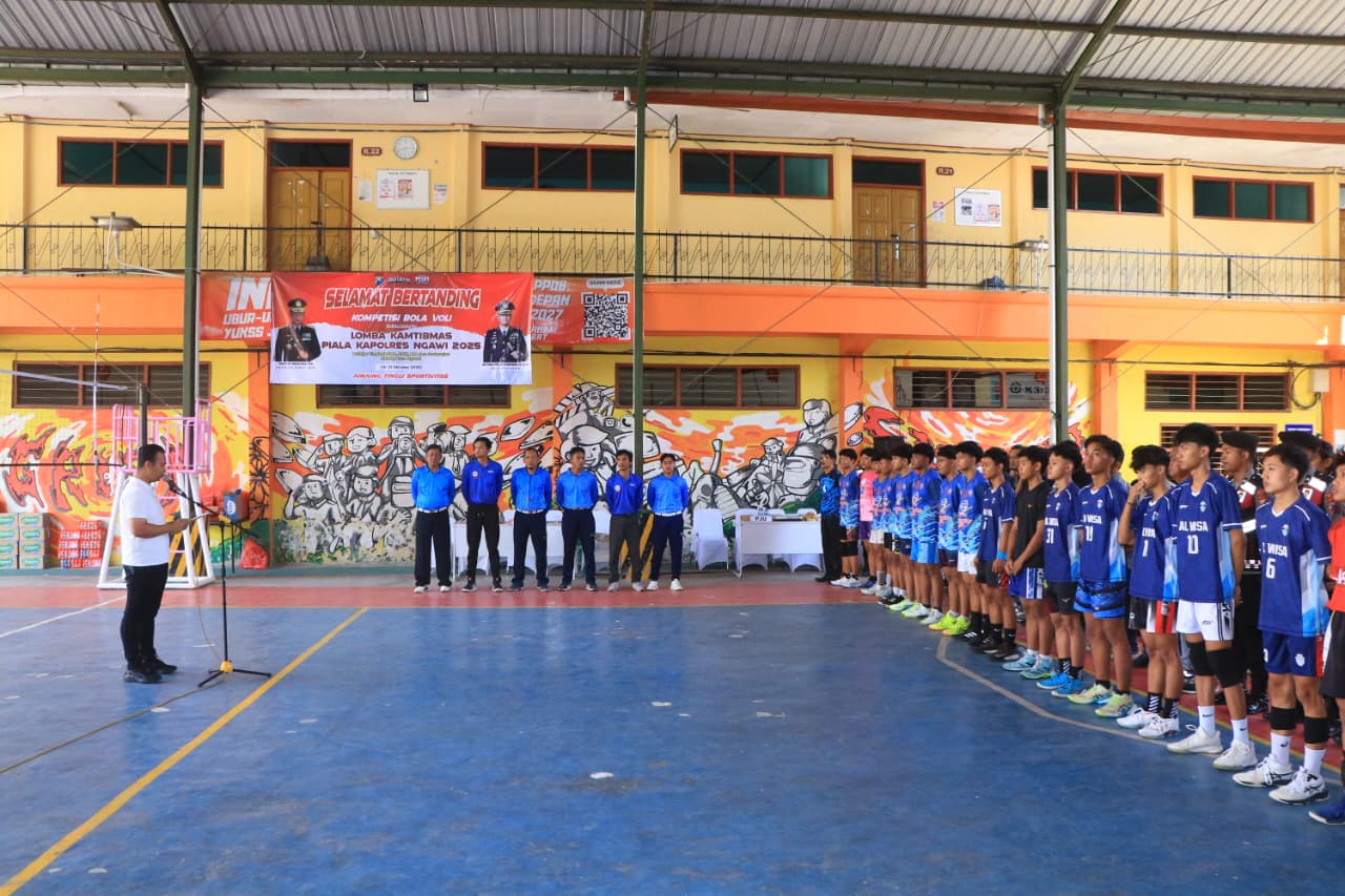 Polres Ngawi Gelar Kompetisi Bola Voli Piala Kapolres Tingkat Pelajar