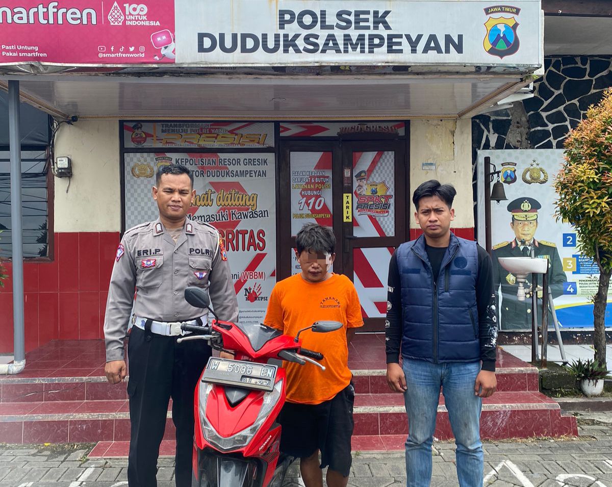 Maling Motor Dihajar Warga Duduksampeyan Gresik, Sempat Kejar-kejaran dan Melompat ke Truk di Jalan Raya