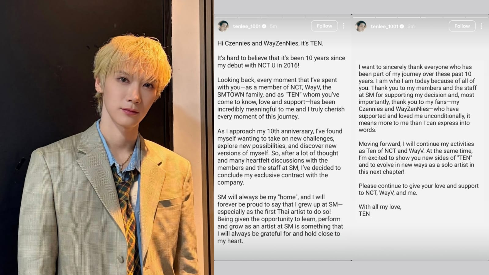 Ten Lee Resmi Hengkang dari SM Entertainment, Tetap Perkuat NCT dan WayV Meski Kontrak Berakhir