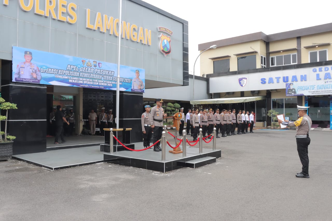 Apel Pasukan Operasi Zebra Semeru 2025 Digelar Polres Lamongan