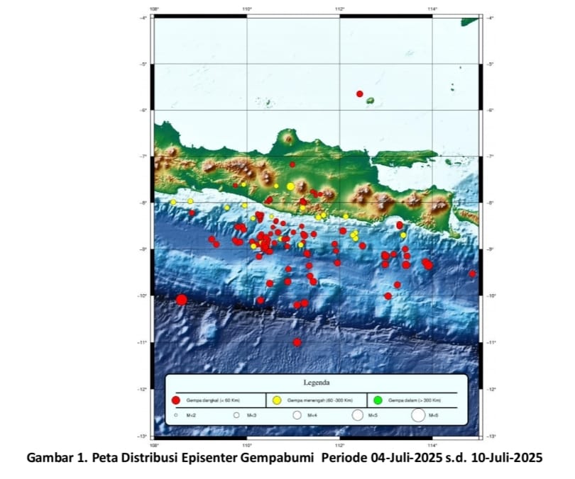 Selama Sepekan Ini Ternyata Terjadi 155 Gempa dengan Kekuatan M 5,2 hingga M 1,2