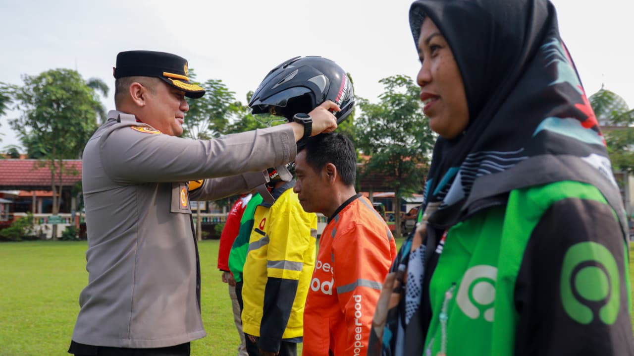 Sinergi Jaga Keamanan dan Ketertiban, Polres Jombang Gelar Apel Ojol Kamtibmas