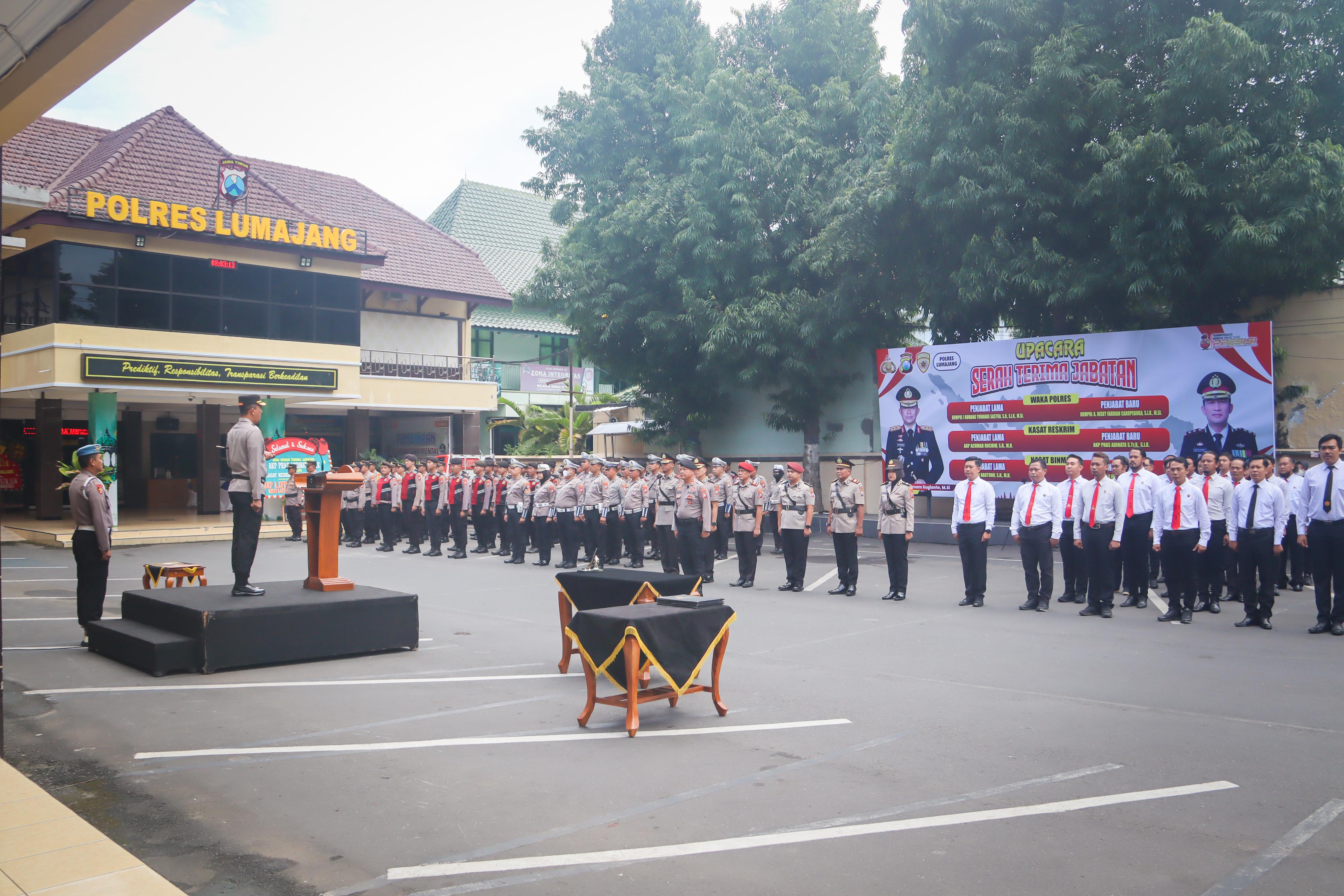 Polres Lumajang Gelar Sertijab, Wakapolres dan Kasat Reskrim Berganti