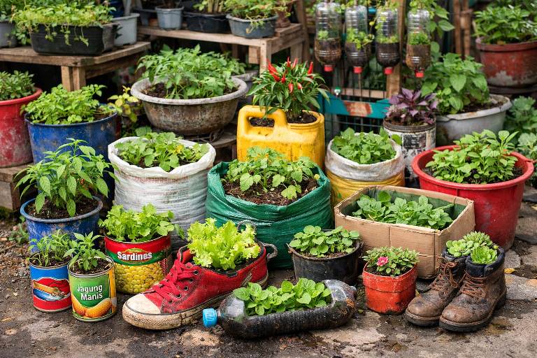 Hobi Berkebun Kian Diminati, Barang Bekas Jadi Media Tanam Kreatif