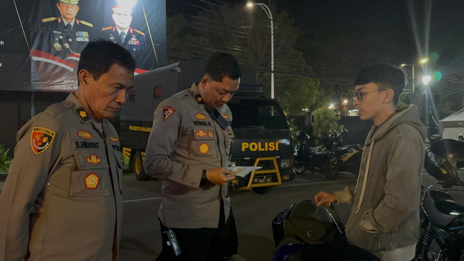 Patroli Siaga, Polresta Malang Kota Tindak Balap Liar dan Knalpot Brong