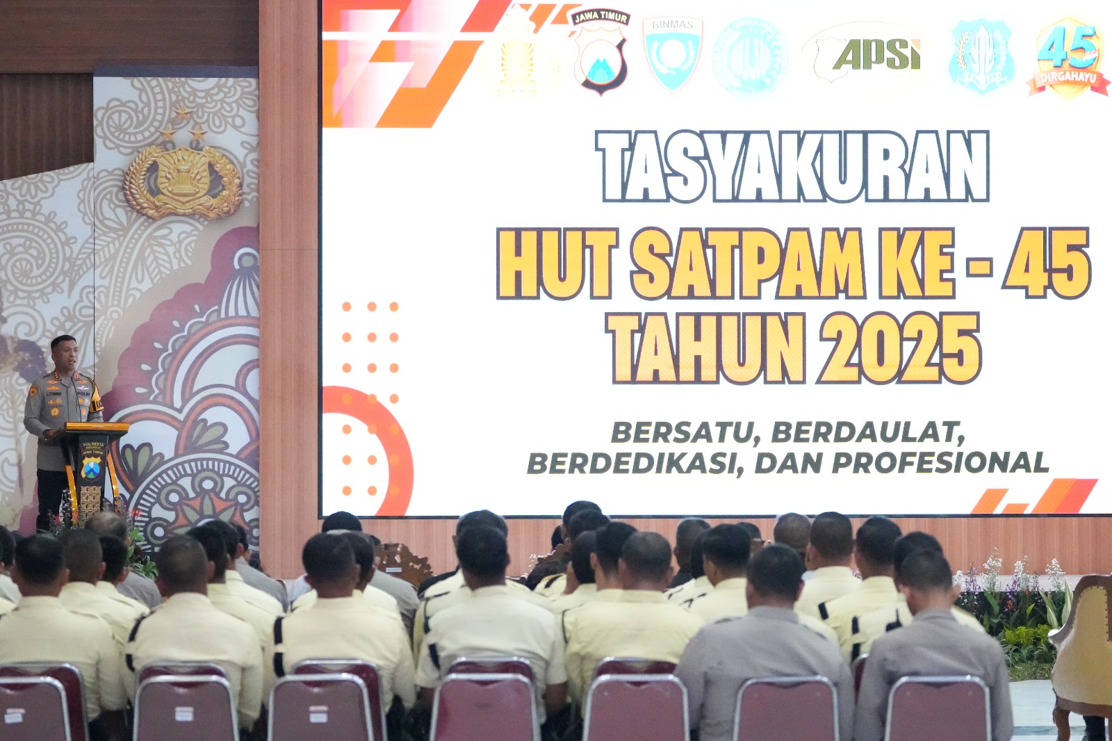 Syukuran HUT Satpam ke-45, Kapolresta Sidoarjo: Jangan Segan Berkolaborasi dengan Kami