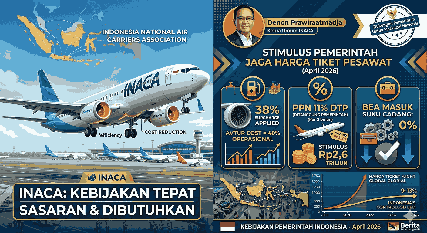 Pemerintah Guyur Insentif ke Maskapai, INACA: Tepat Sasaran dan Dibutuhkan
