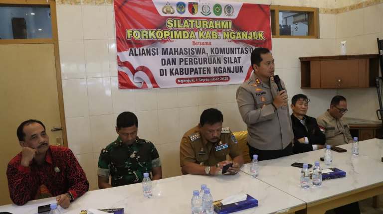 Forkopimda dan Polres Nganjuk Gelar FGD, Mahasiswa Komitmen Jaga Kondusivitas