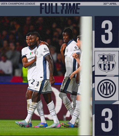Inter Milan Hampir Membuat Malu Barcelona di Leg 1 Semifinal Liga Champions