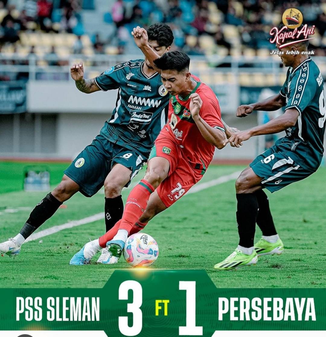 PSS Sleman Menang 3-1 dari Persebaya Surabaya, 2 Gol Bajul Ijo Dianulir Wasit