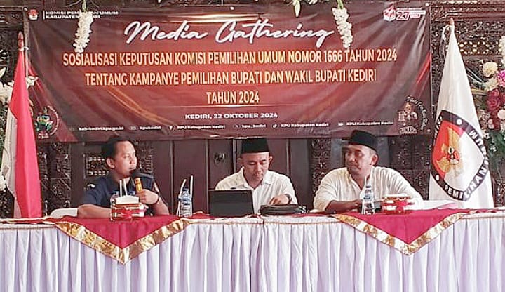 Gelar Media Gathering, KPU Kabupaten Kediri Sosialisasikan Tentang Kampanye