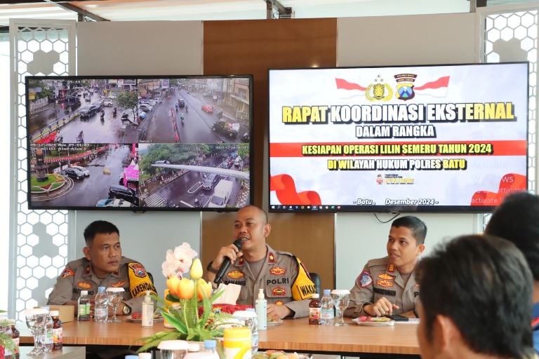 Polres Batu Gelar Rakor Eksternal Kesiapan Operasi Lilin Semeru 2024