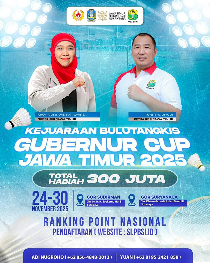 Gubernur Jatim Cup 2025 Siap Digelar, Total Hadiah Rp 300 Juta dan Poin Nasional Jadi Incaran