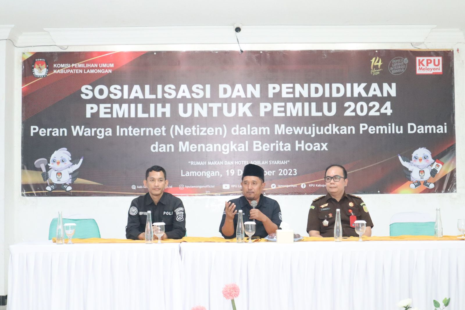 Humas Polres Lamongan Sosialisasi Bijak Bermedsos dan Tangkal Hoax Jelang Pemilu 2024