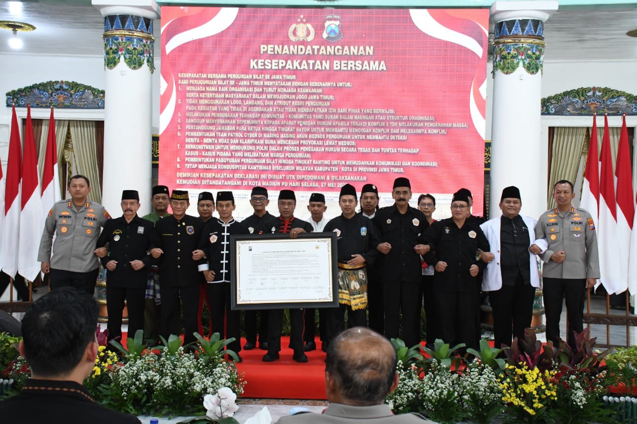 Damai Suronan, 14 Perguruan Silat di Madiun Sepakati Maklumat Aman Suro 2025