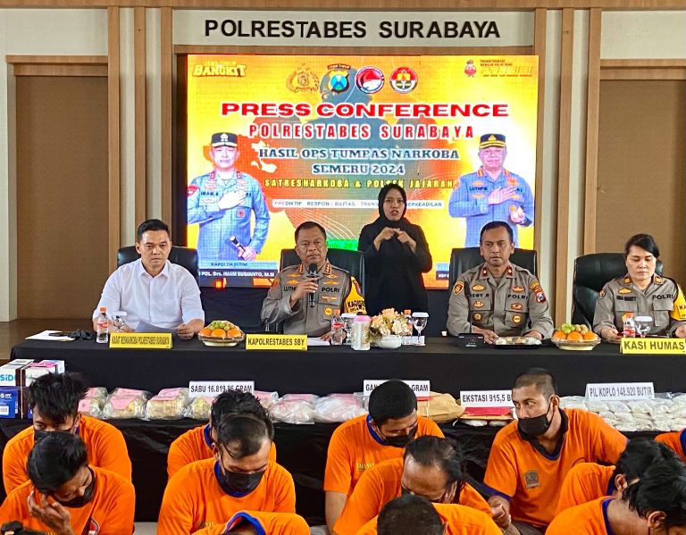 Tegaskan Komitmen Pemberantasan Narkoba, Polrestabes Surabaya Siap Buru Bandar dan Pengedar