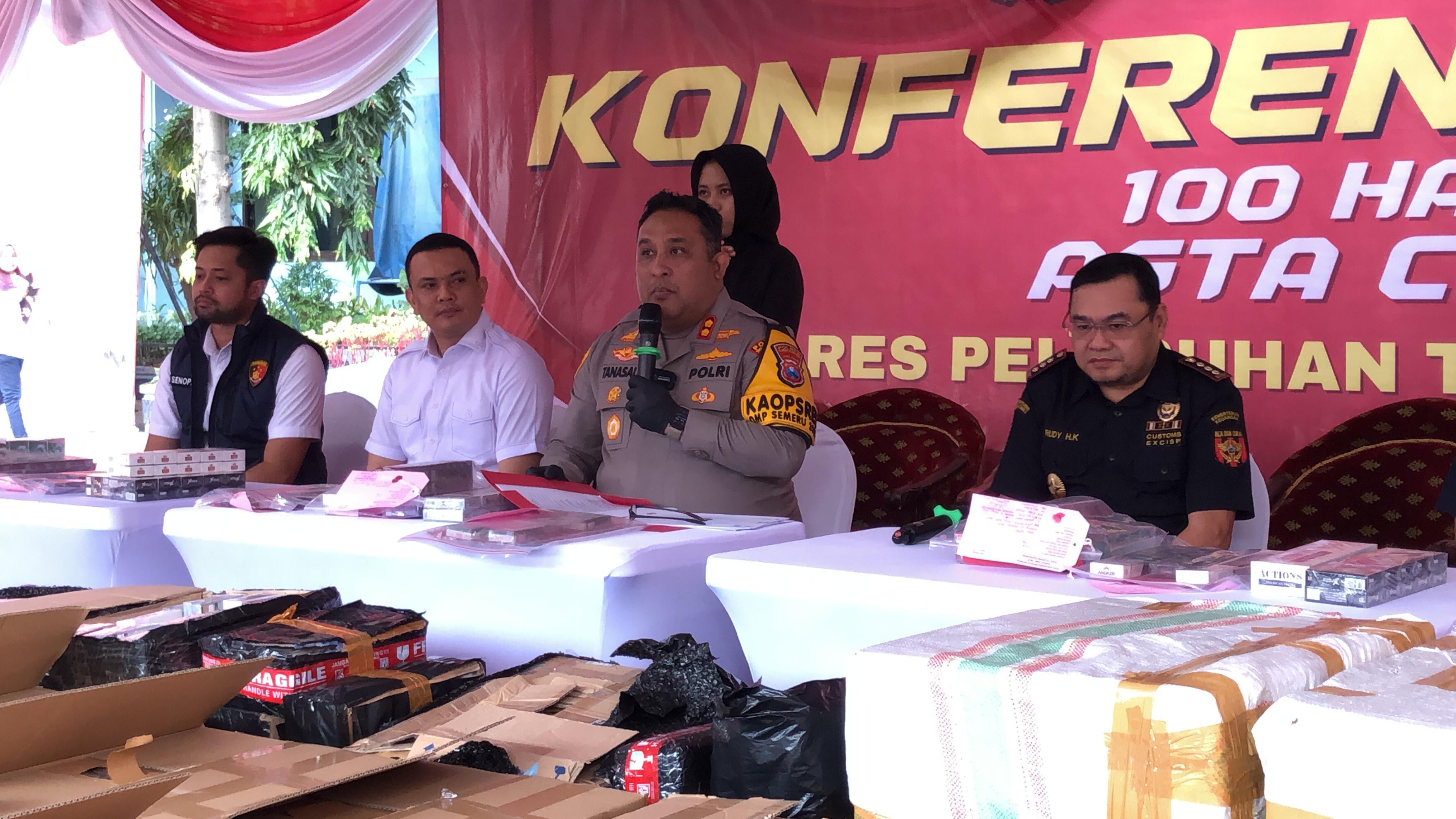 Polres Pelabuhan Tanjung Perak Gagalkan Peredaran Jutaan Rokok Ilegal