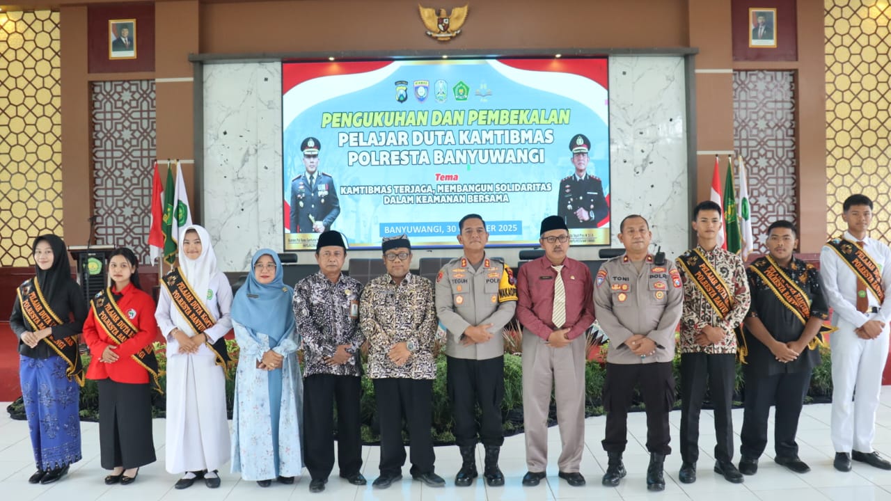 Polresta Banyuwangi Kukuhkan 280 Pelajar Jadi Duta Kamtibmas 2025