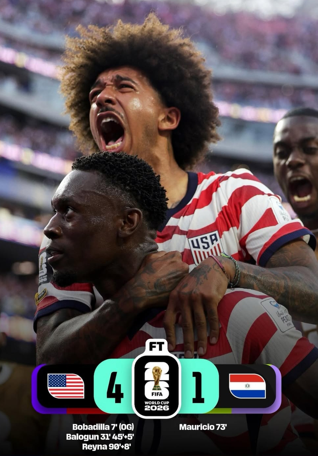 Amerika Serikat Gilas Paraguay 4-1, Folarin Balogun Cetak Brace