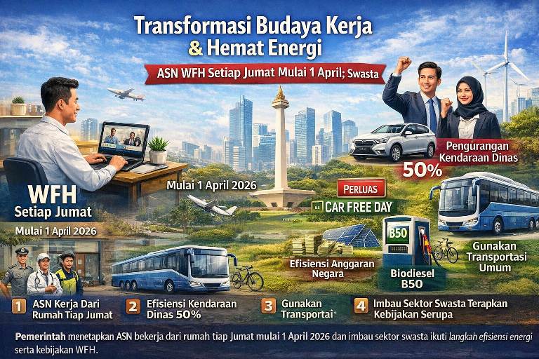Transformasi Budaya Kerja dan Hemat Energi, ASN WFH Setiap Jumat Mulai April