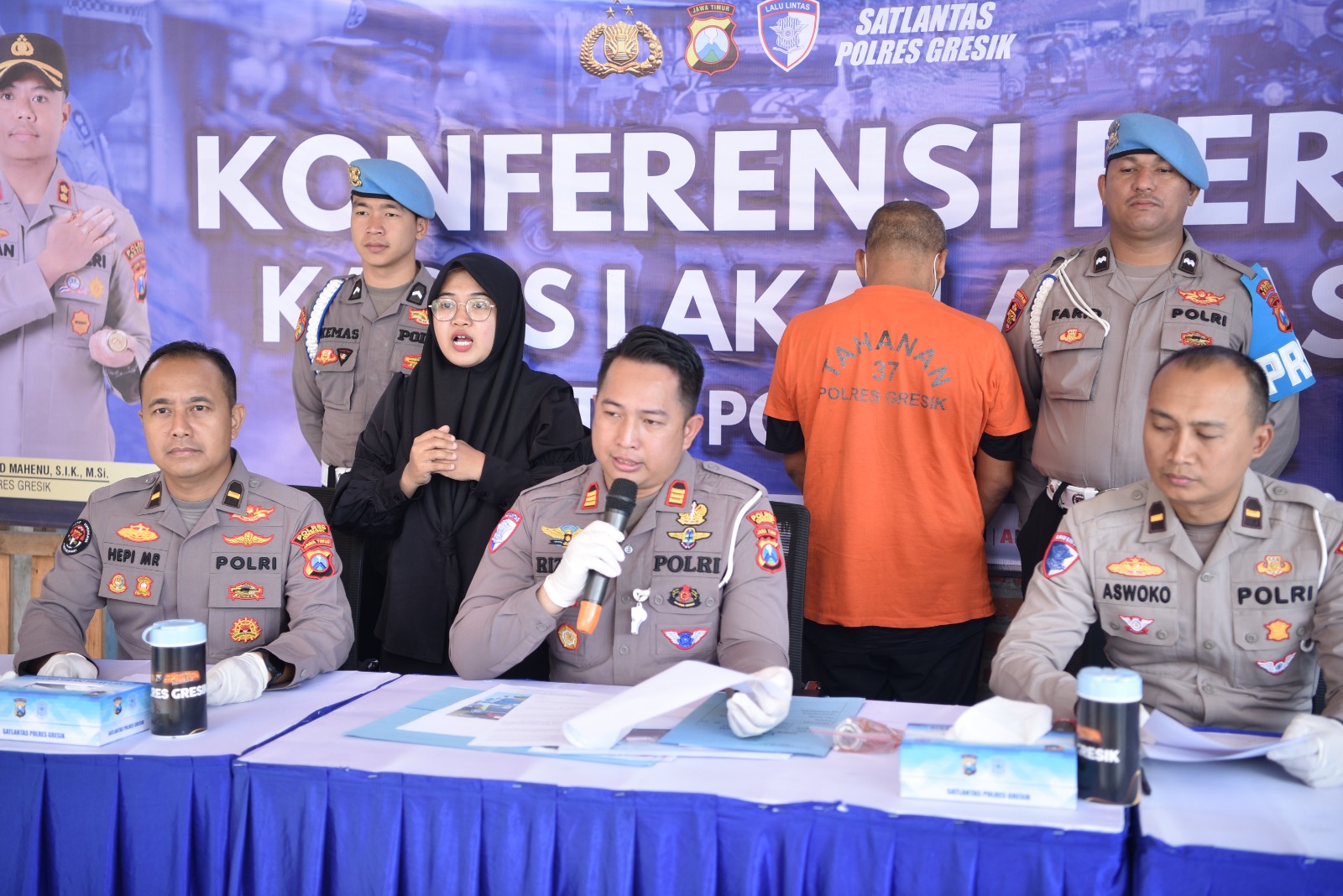 Satlantas Polres Gresik Tangkap Pelaku Tabrak Lari yang Tewaskan Seorang Remaja